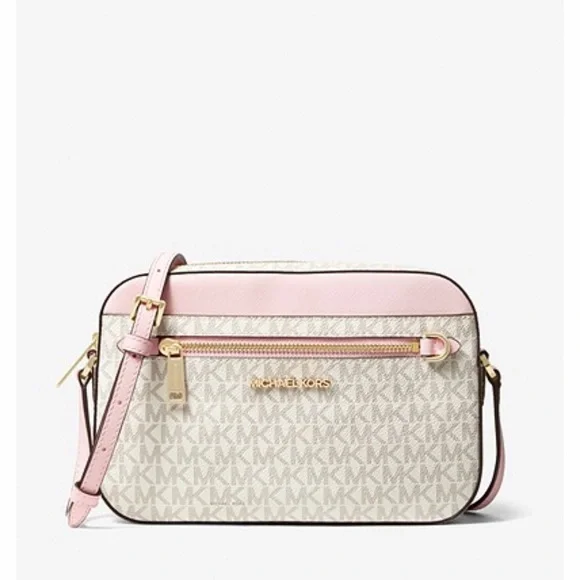 michael kors jet set large logo crossbody bag - Picture 2 of 5